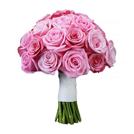 Свадебный букет невесты с розовыми розами №295